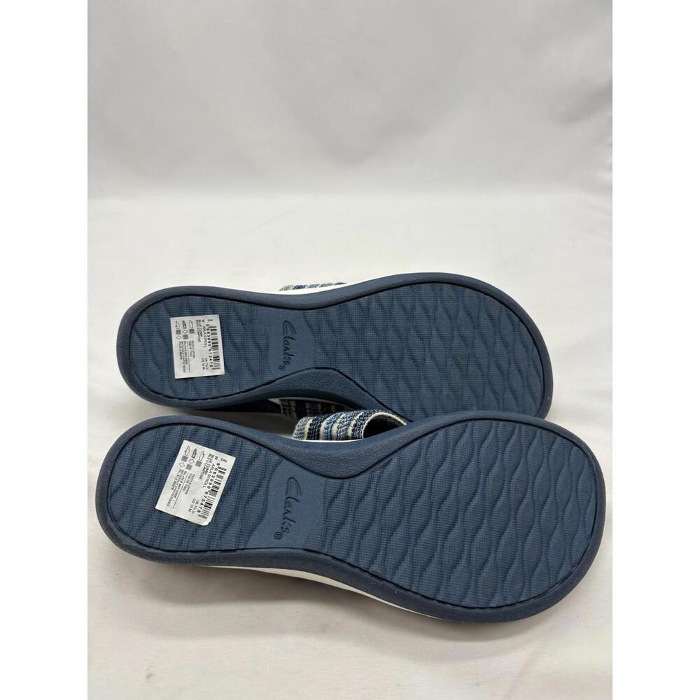 CLARKS Women's Sandals 10 M 2 Tone Blue Cloud Steppers Hook & Loop Straps NEW - Picture 8 of 8